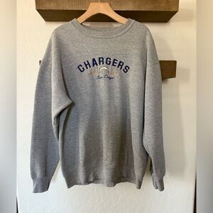 NFL|Vintage Chargers Crewneck Sweater in Heather gray,oversized relaxed fit•